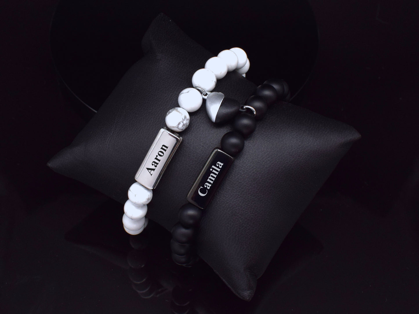 couples name bracelet set