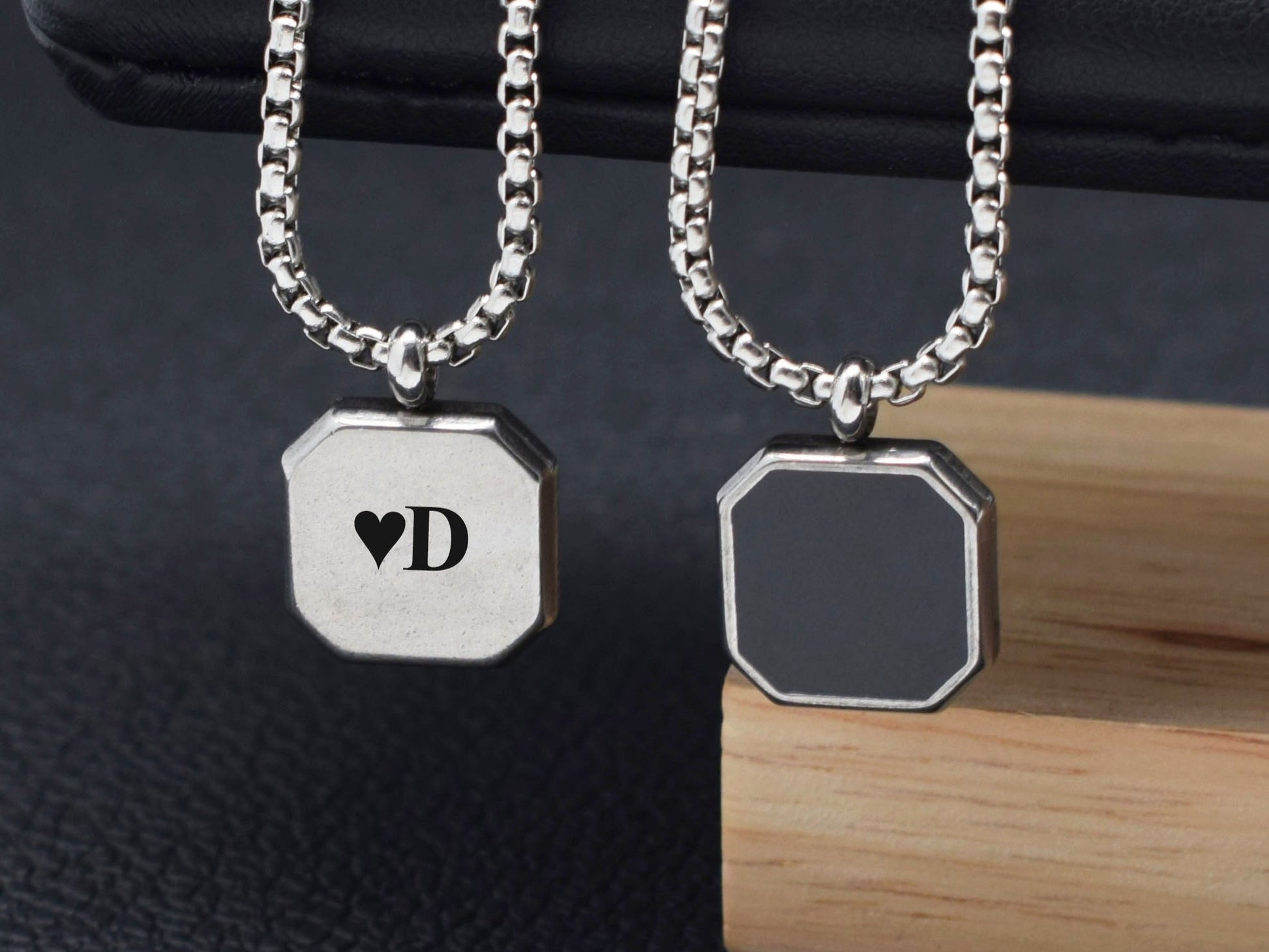 Custom father necklace baby initials