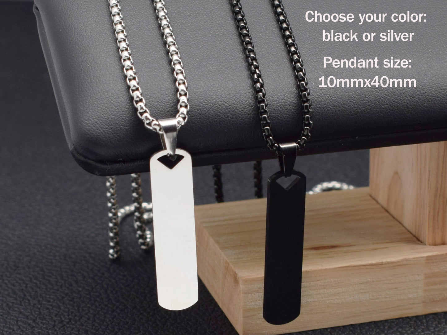 Personalized Love Message Bar Necklace Engraved Romantic Gift for Him