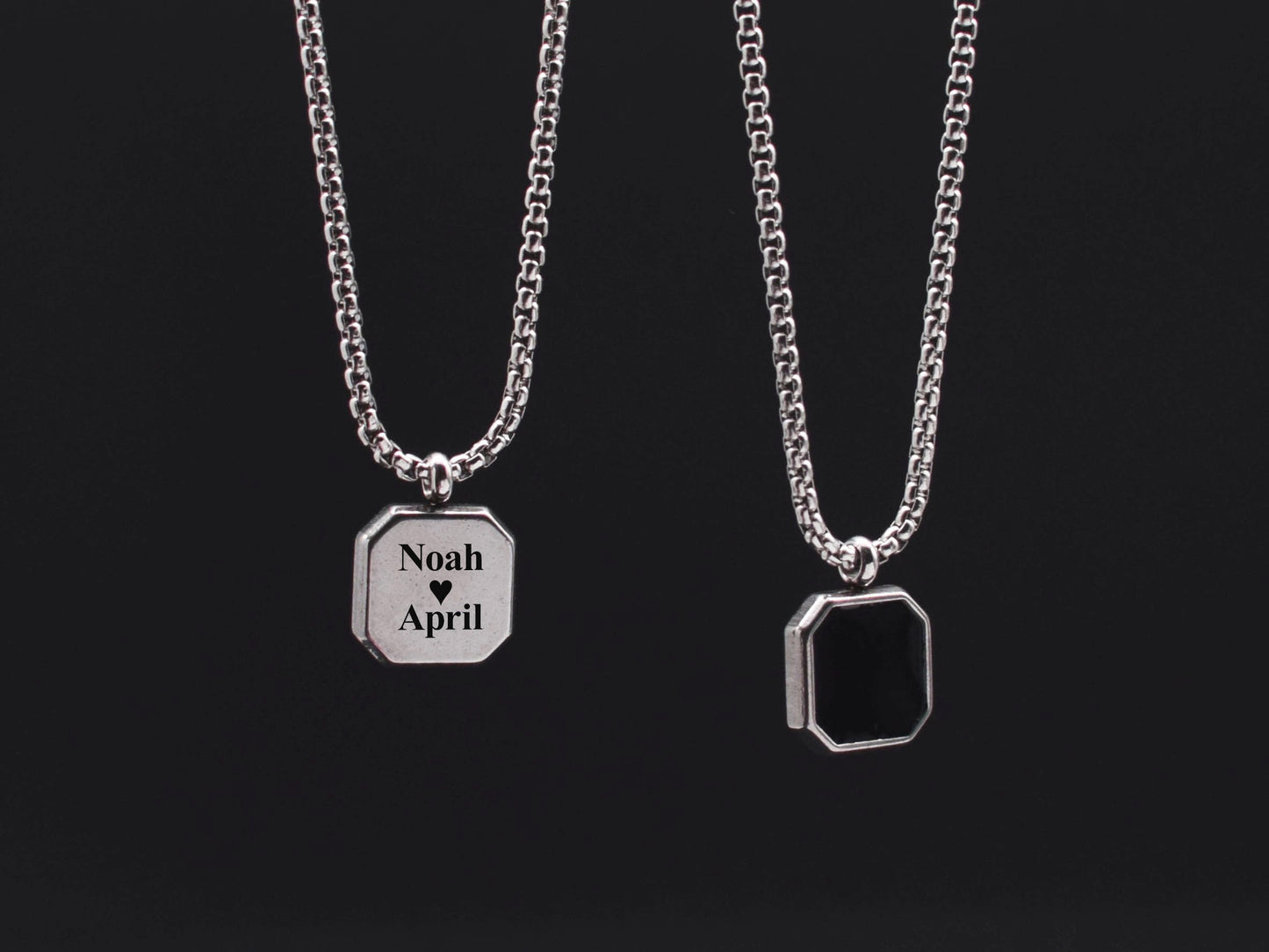 Minimalist personalized pendant necklace for men with engraving