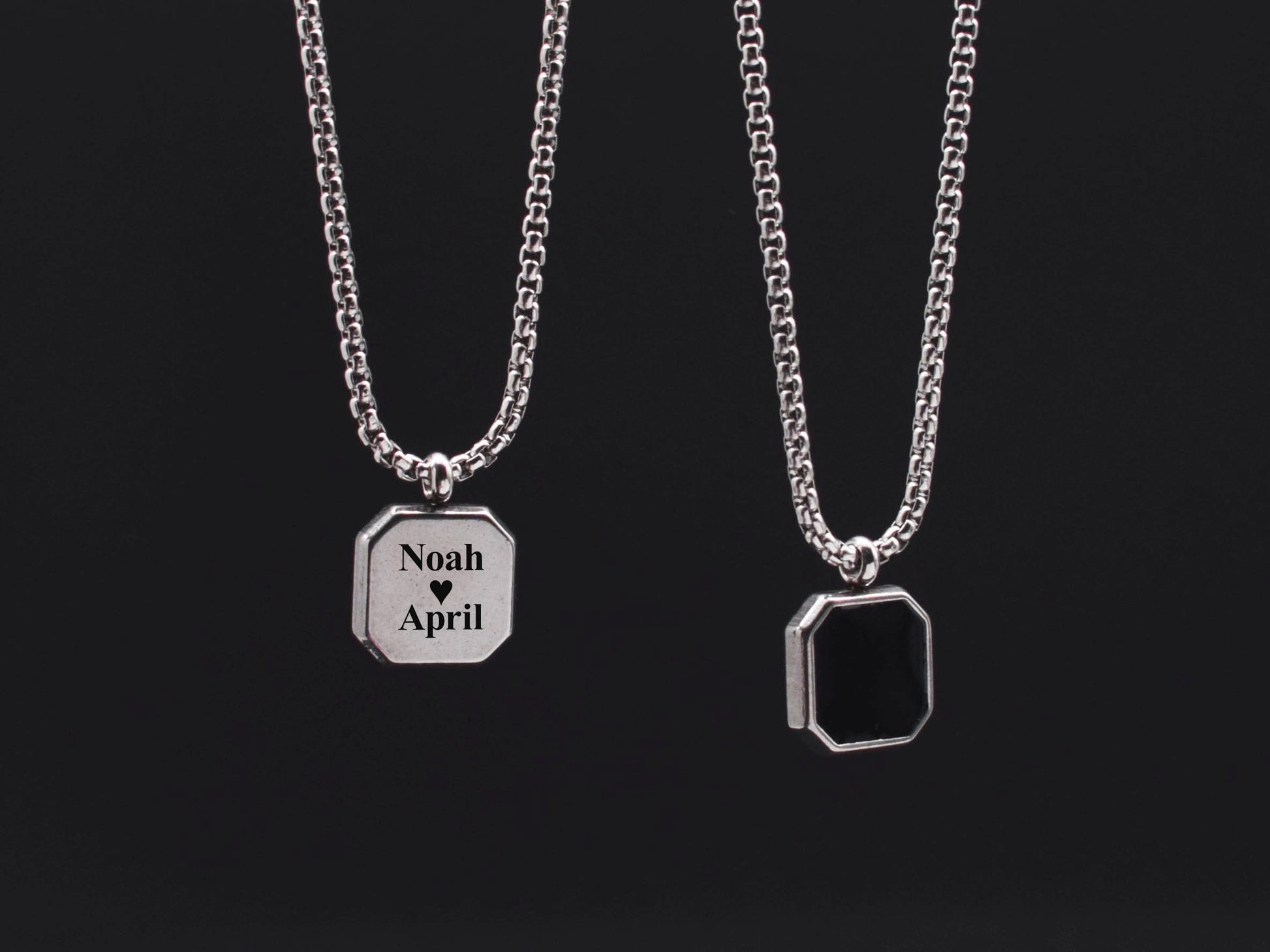 Minimalist personalized pendant necklace for men with engraving