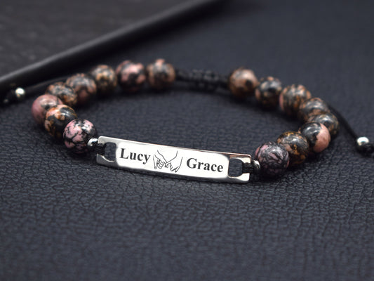 Friendship bracelet with name pinky promise Bff best friend birthday gift