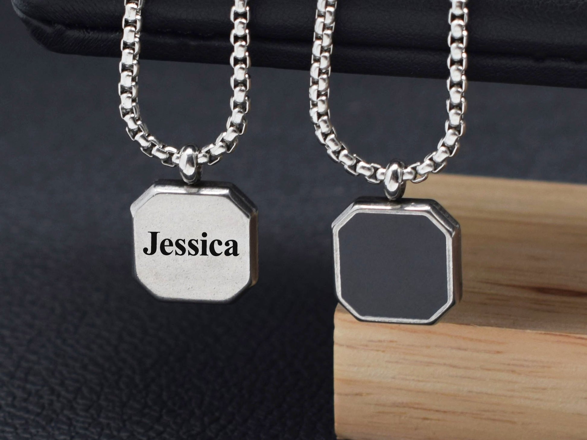 Personalized father necklace with baby name